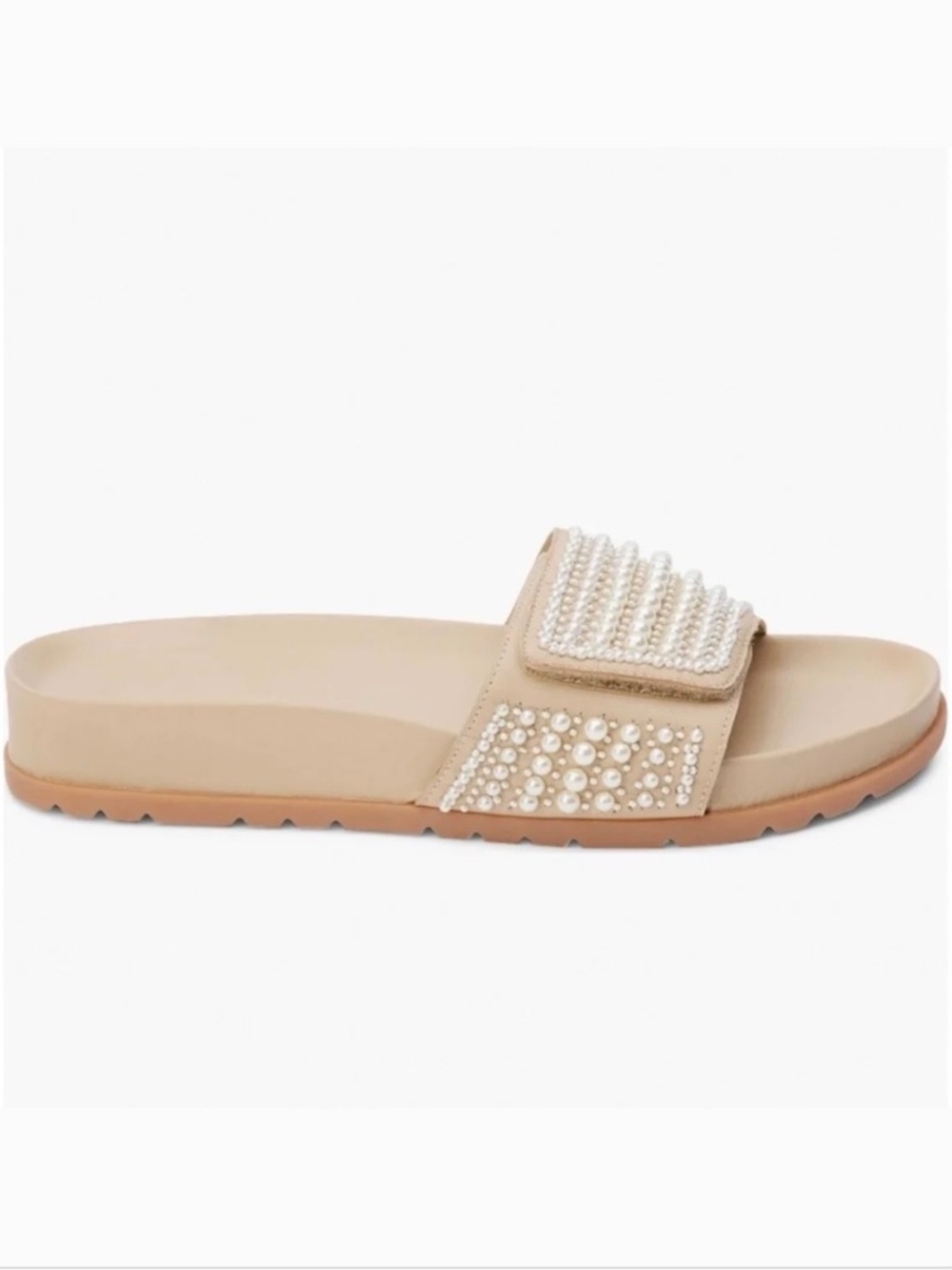 Coconuts by Matisse Reese Leather Slide Sandal Beige SZ 9